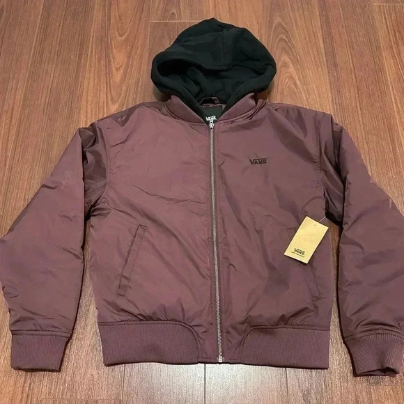 Vans Ashley Hooded Jacket (MSRP $110) Burgundy Women’s Size S- VN000BN7ALI New - Picture 1 of 5
